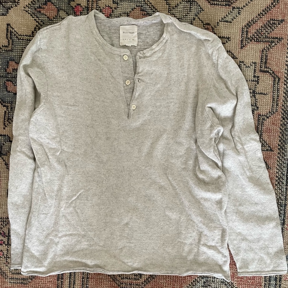 Billy Reid Henley Cotton Wool Sweater